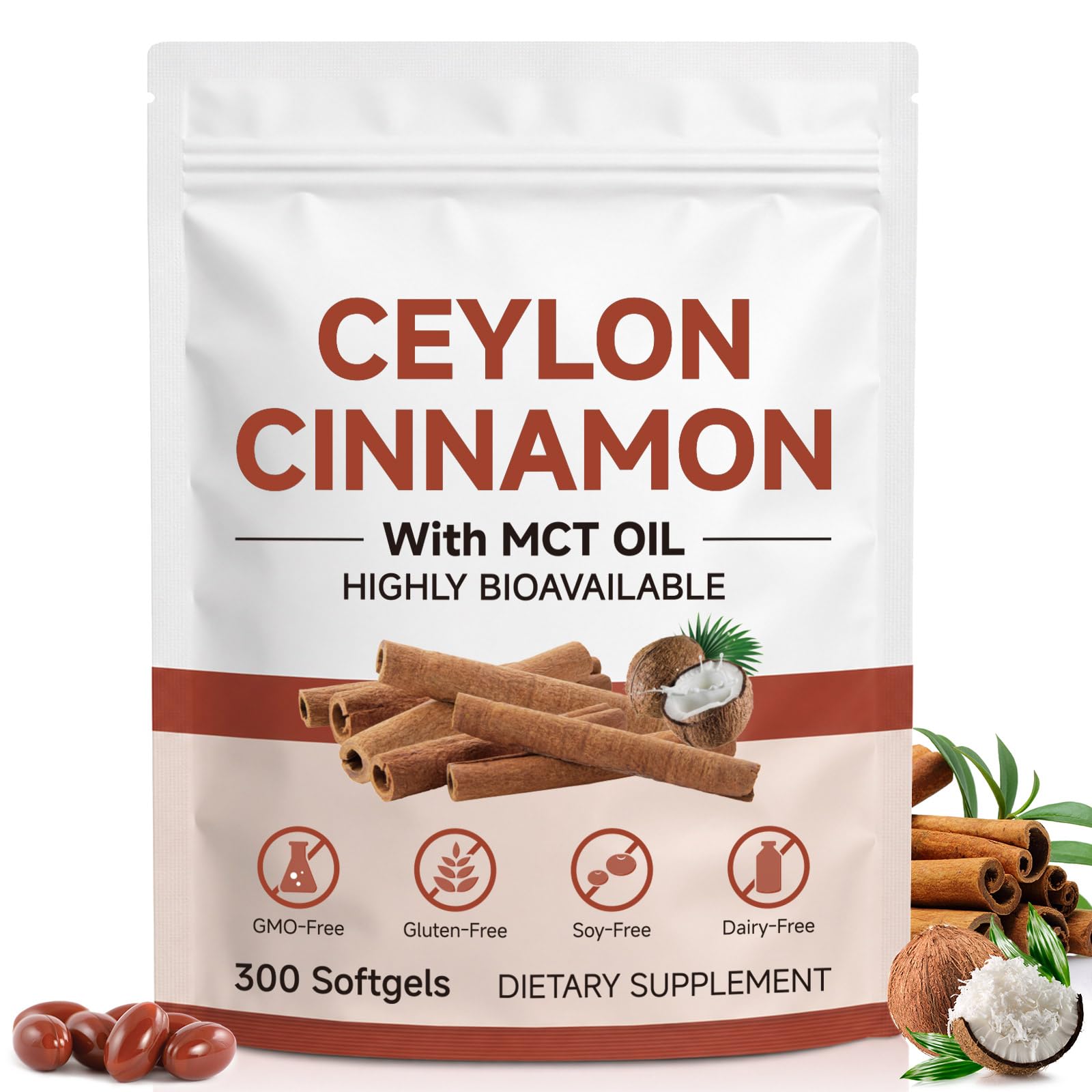 Nutre Forte Organic Ceylon Cinnamon Softgels 300-Count