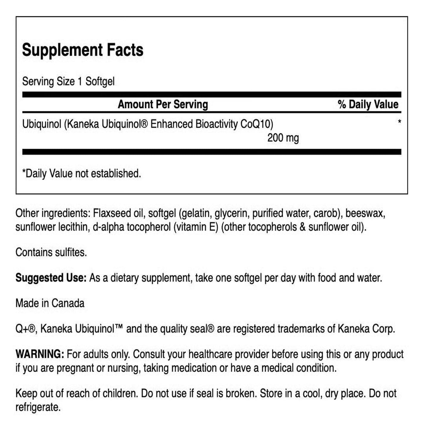 Swanson Maximum Strength Ubiquinol 200 mg Softgels 30 Count