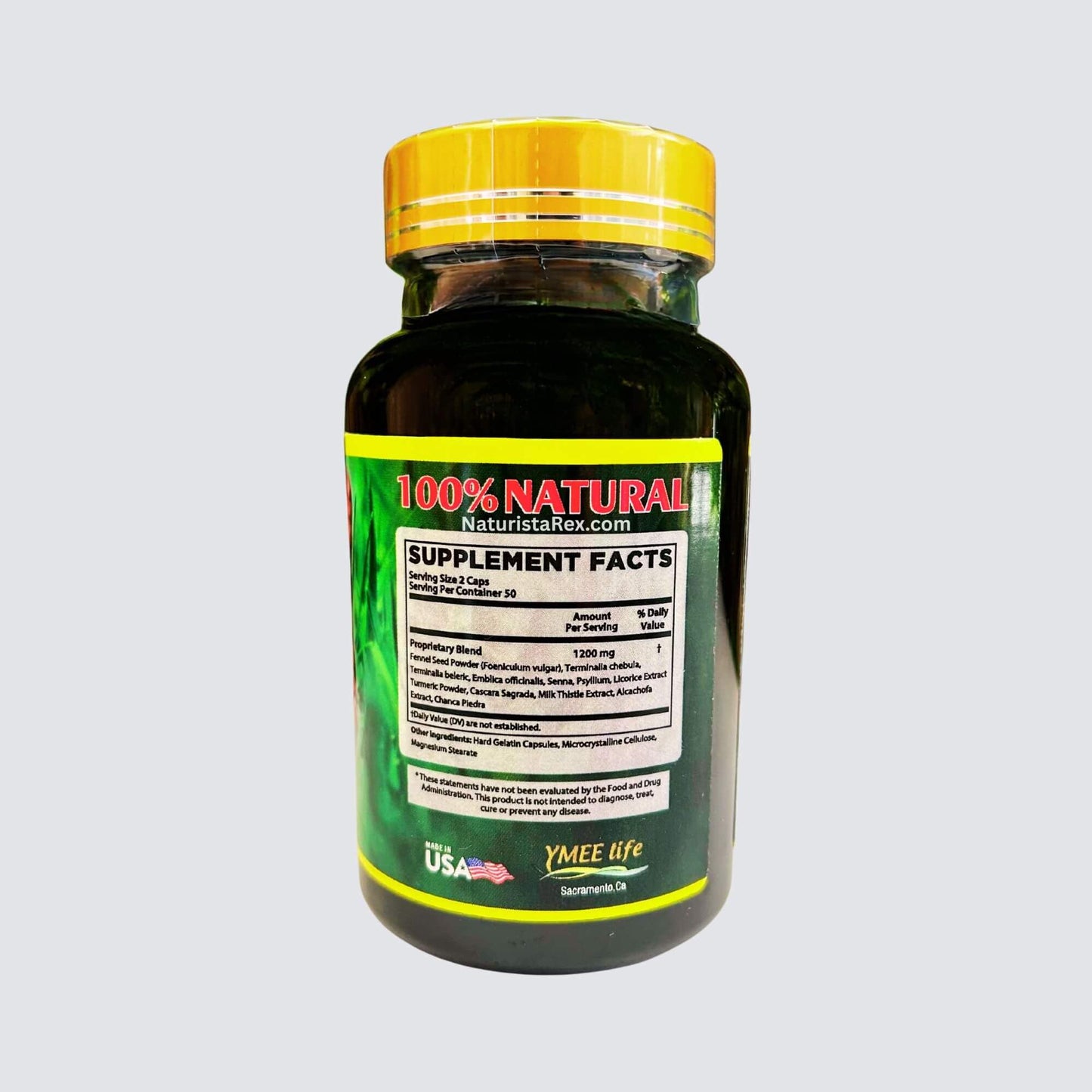 Generic Mega Detox 100% Natural Supplement Capsules, 100 Count