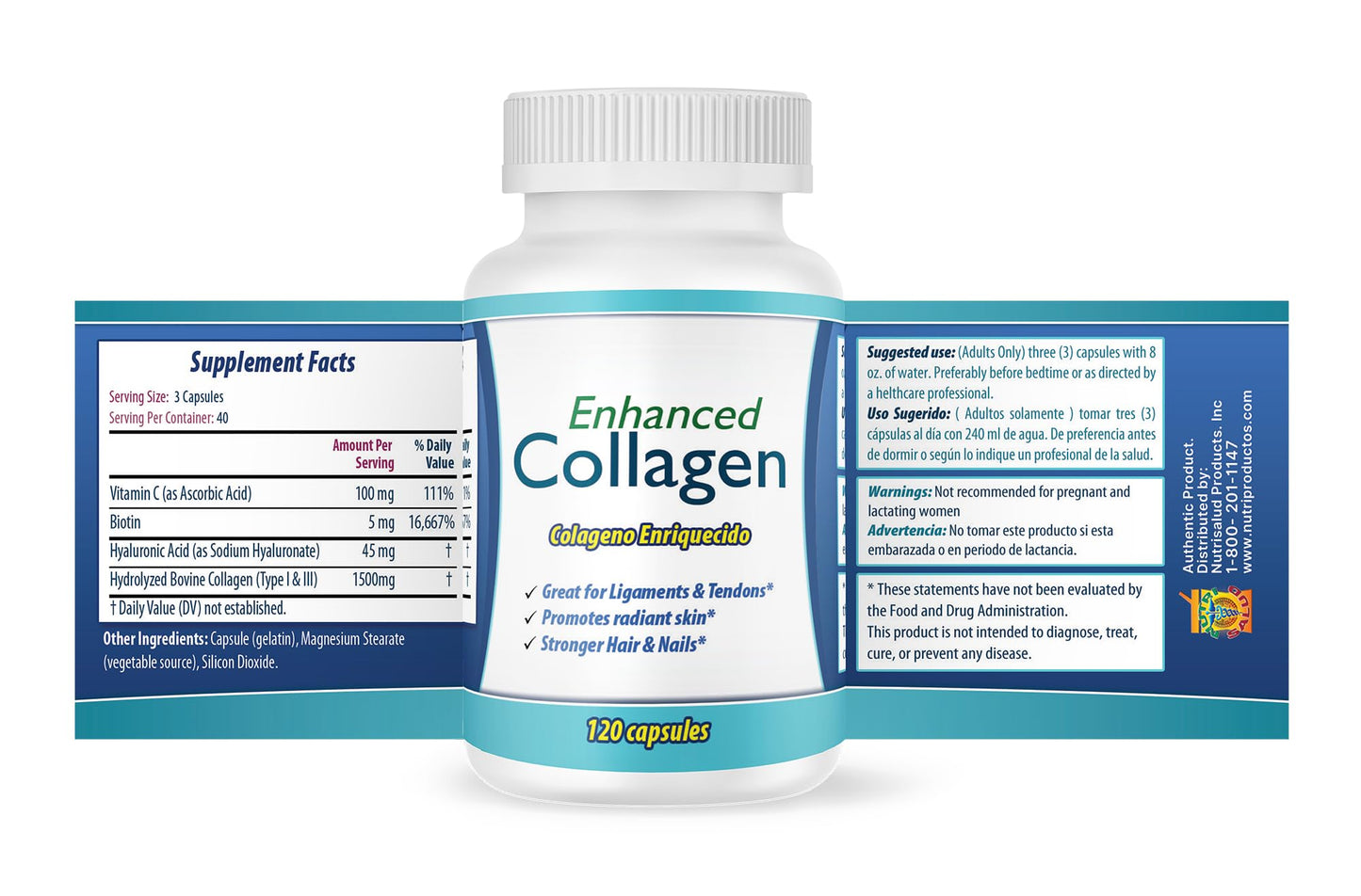Nutrisalud Hydrolyzed Collagen Capsules, 240 Count