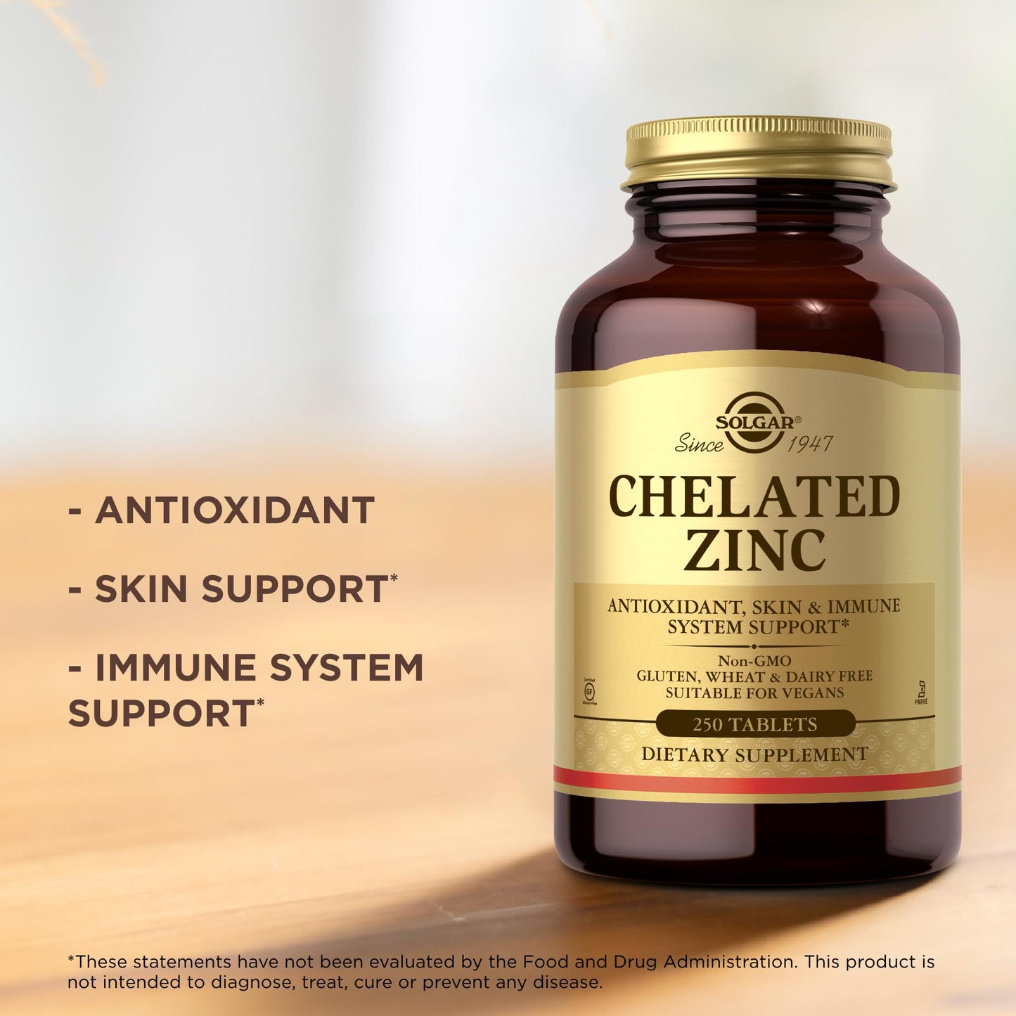 Solgar Chelated Zinc Tablets, 500 Total Servings