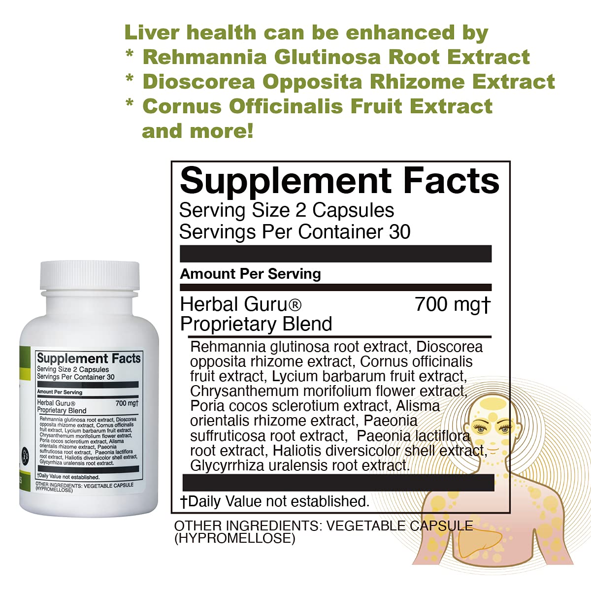 Herb Guru Glycoclear Liver Support Supplement Capsule 1 Count