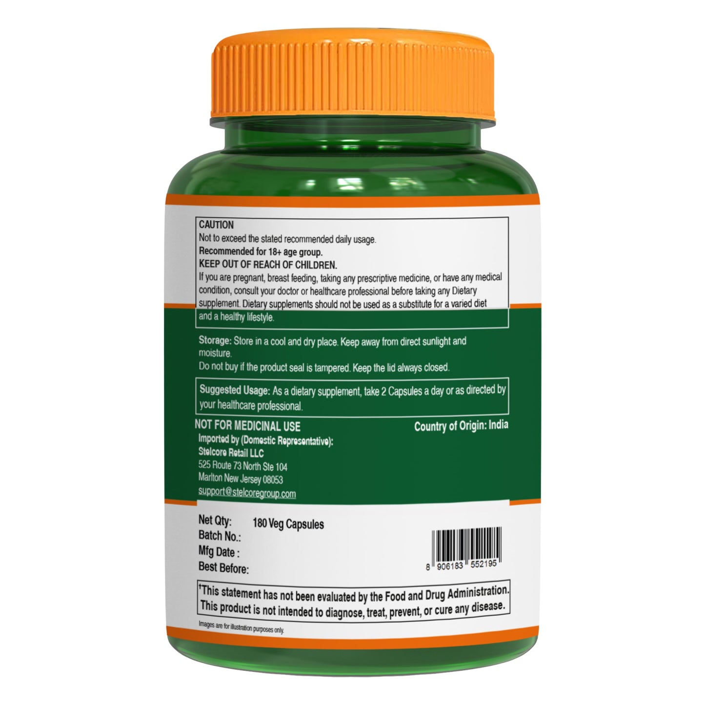 Pure Nutrition Natural Treasures Activated Charcoal 600mg - Coconut Shell Derived Capsules, 180 Capsules