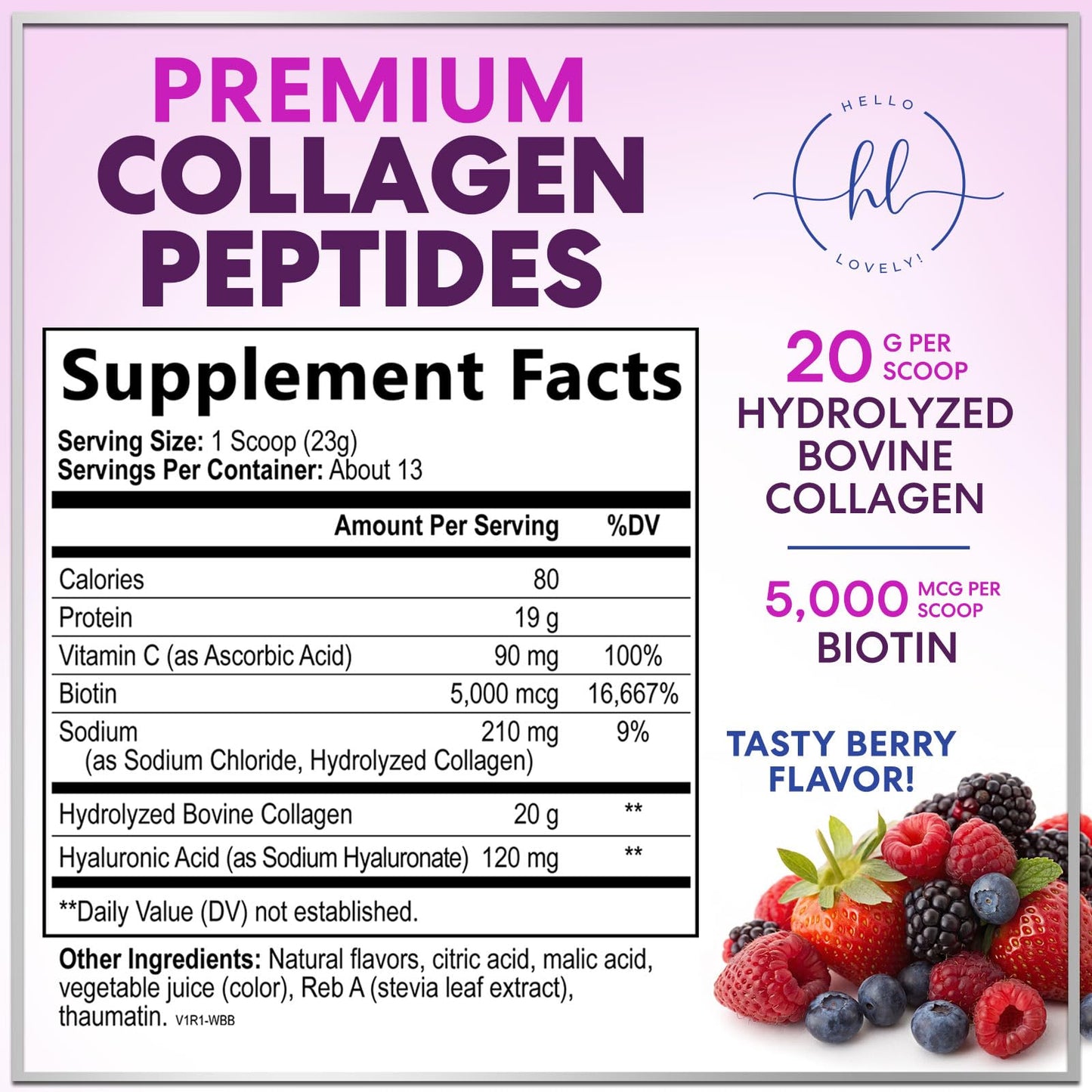 Hello Lovely! Collagen Peptides Powder 10.5 oz