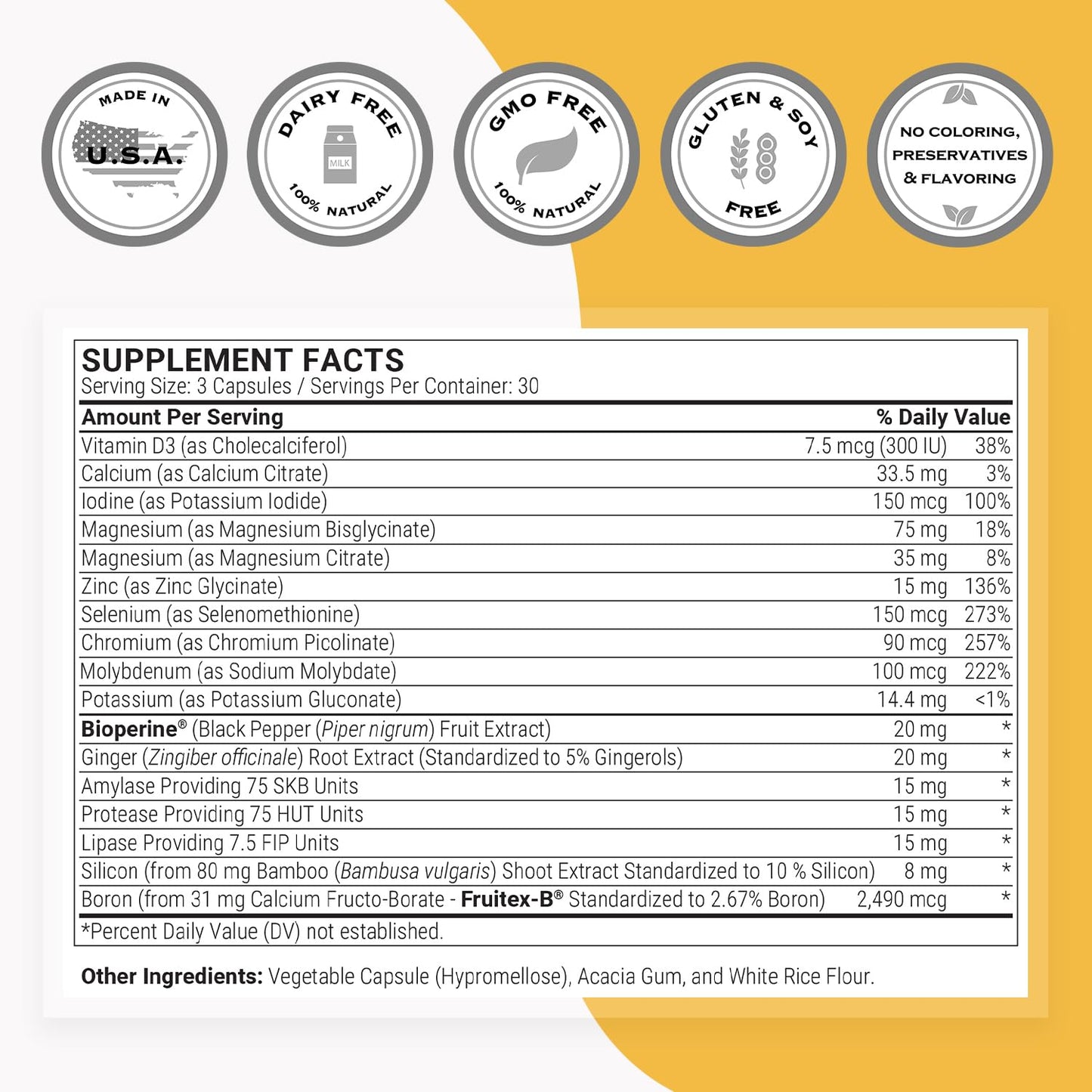 Supersmart Multimineral Complex Supplement (Full Spectrum) Capsules 90 Count