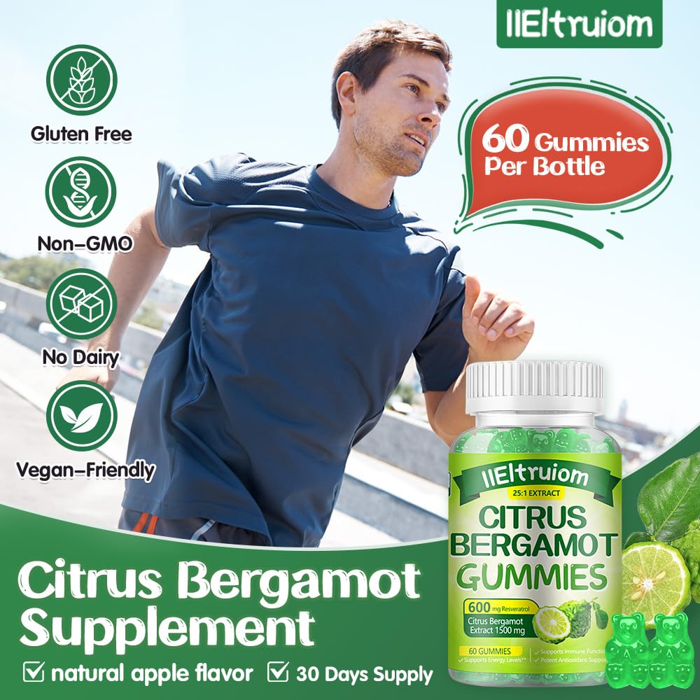 IIEltruiom Citrus Bergamot 1500mg Gummies, 60 Count