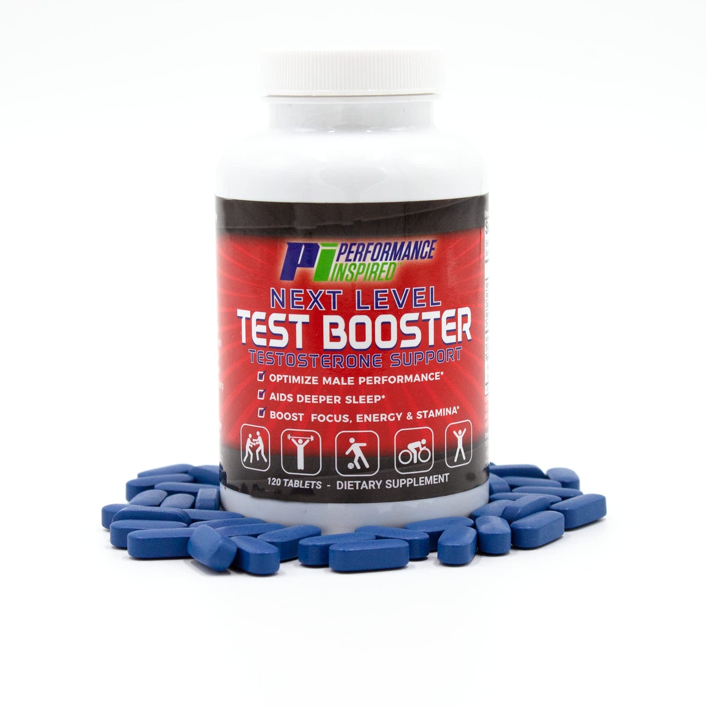 PERFORMANCE INSPIRED Next Level Test Booster – Testosterone Support – Ashwagandha Root Extract – Energy, Stamina & Recovery 120 Tablets