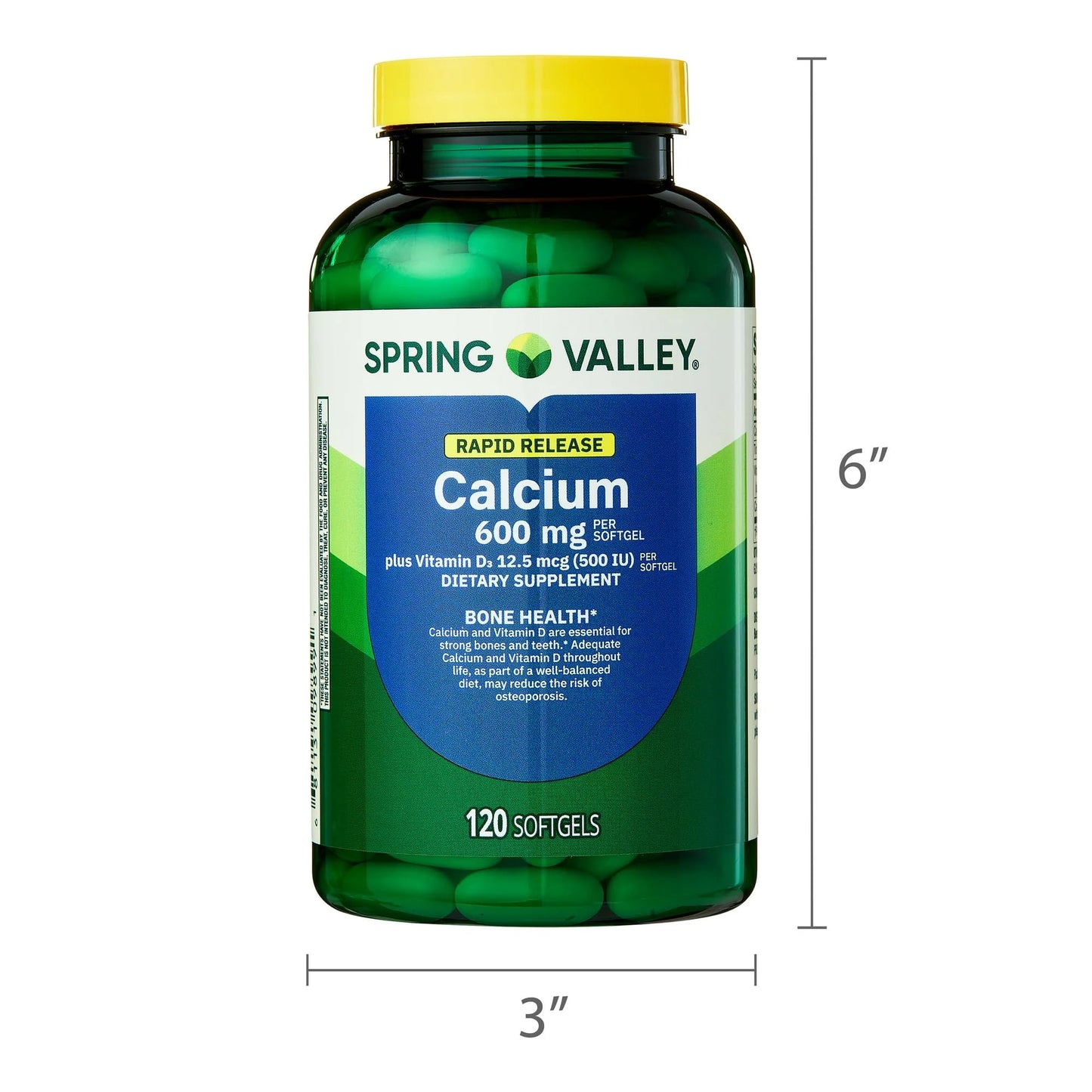 SUREFECT Calcium 600mg + Vitamin D3 1000IU Softgels, 120 Count