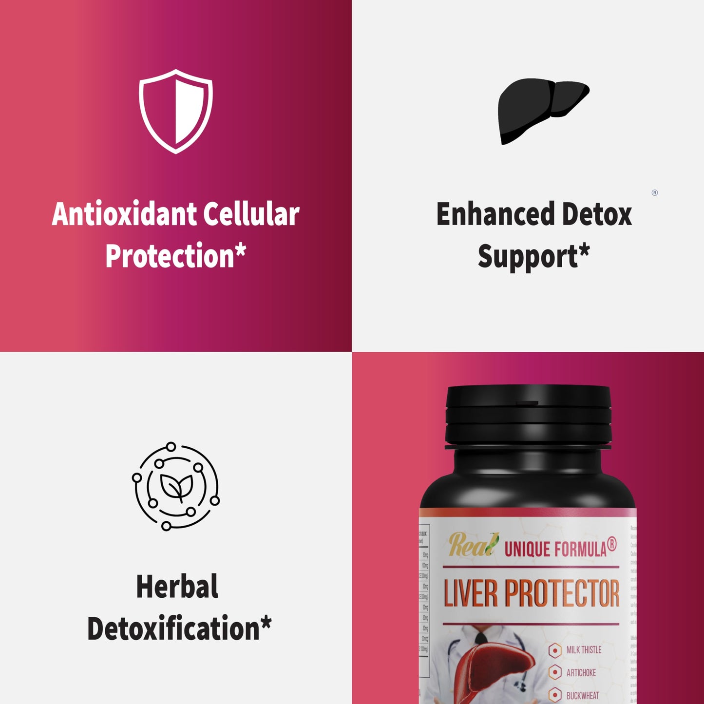 Unique Formula Liver Support Supplement 90 Capsules