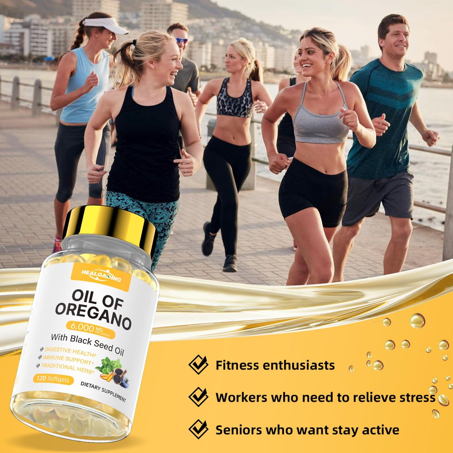 HEALOADING Organic Oregano Oil Softgels 120 Count
