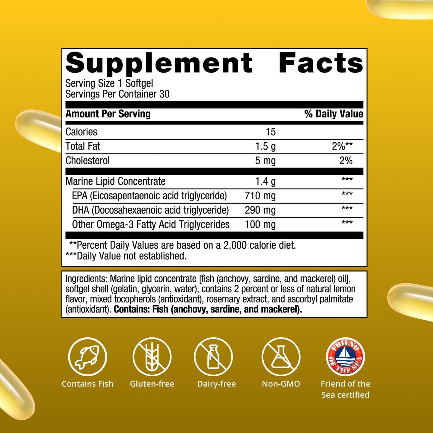Metagenics OmegaGenics EPA-DHA 1000 mg High Potency Omega-3 Fish Oil Supplement for Heart, Brain & Joint Health Softgels 30