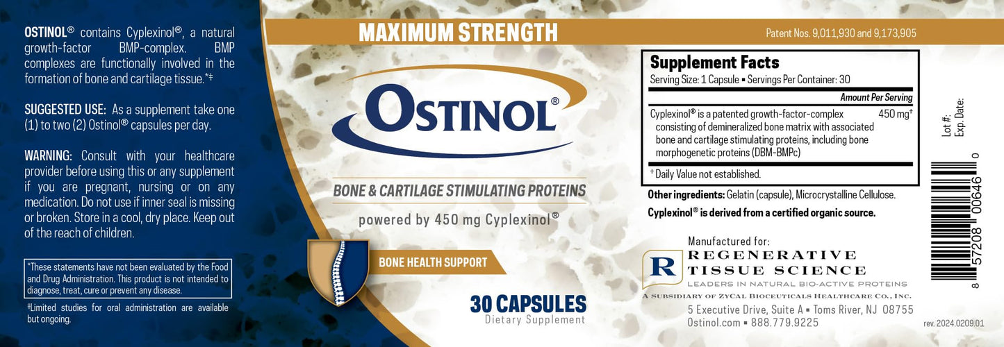 ZYCAL Ostinol Maximum Strength 450mg Bone & Joint Supplement Capsule, 30 Capsules