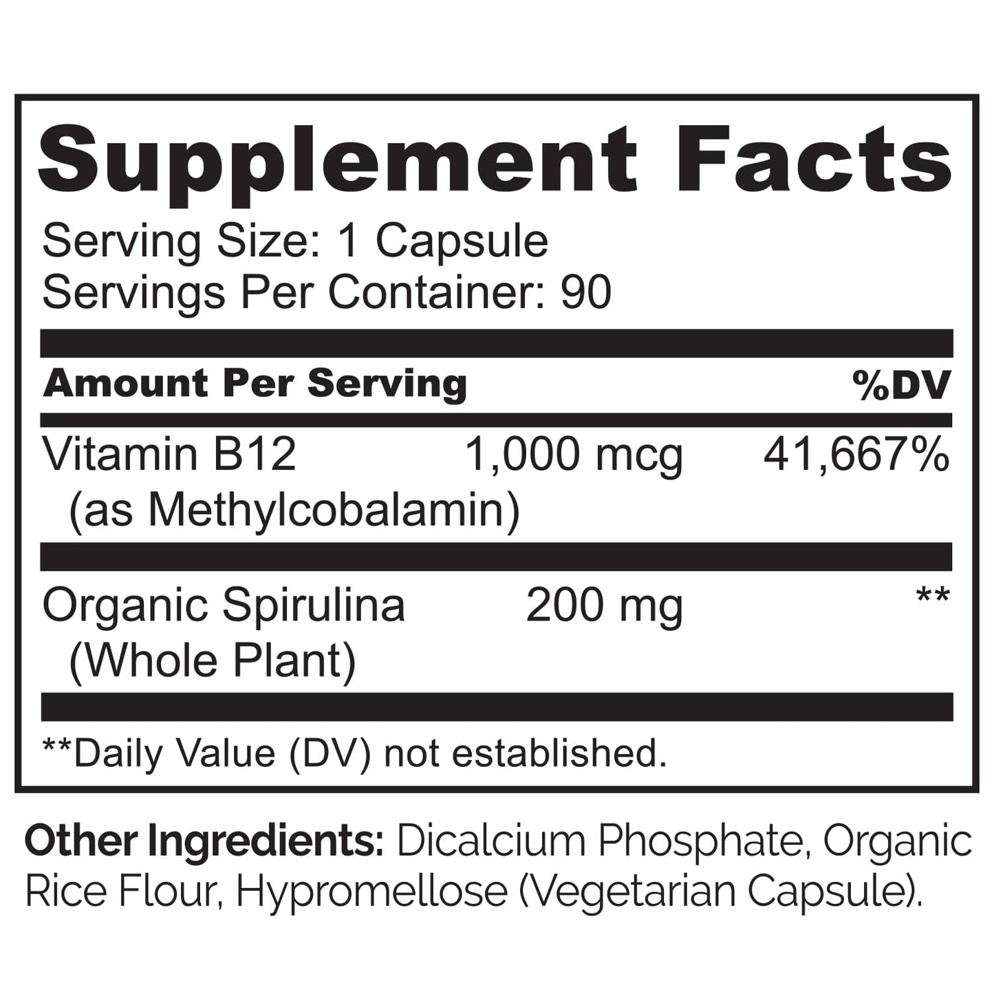 NATURELO Vegan B12 Methyl B12 with Organic Spirulina and Magnesium Glycinate Chelate Complex 210 Capsules