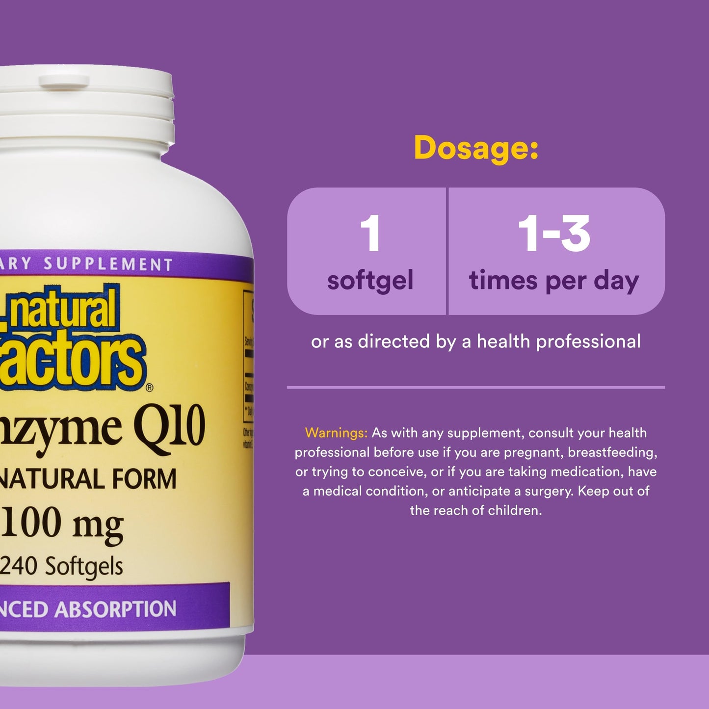 Natural Factors Coenzyme Q10 Softgels 240