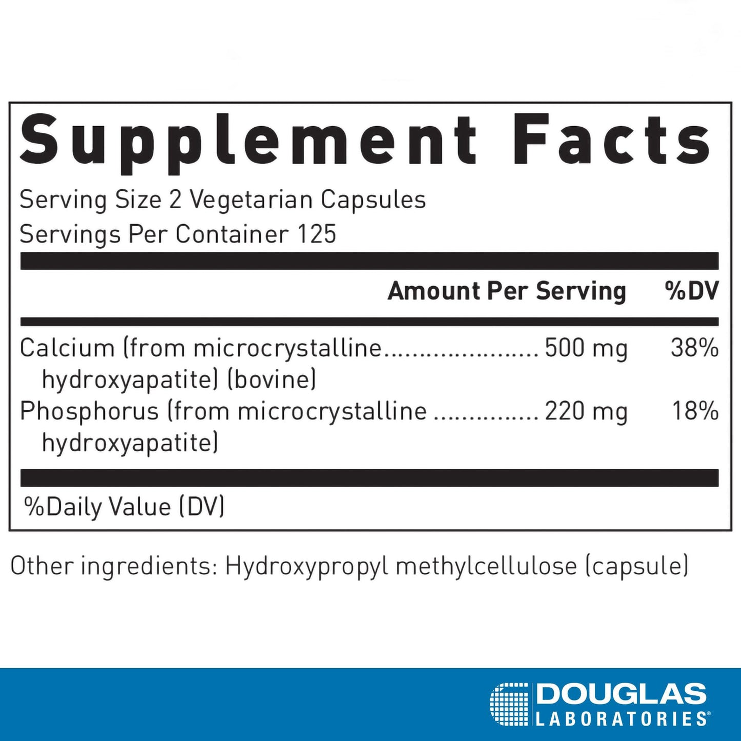 Douglas Laboratories Calcium Microcrystalline Hydroxyapatite Vegetarian Capsules, 250 Count