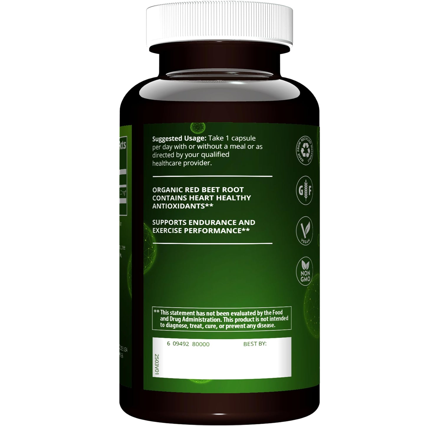 MRM Organic Red Beet Vegan Capsules, 60 Capsules