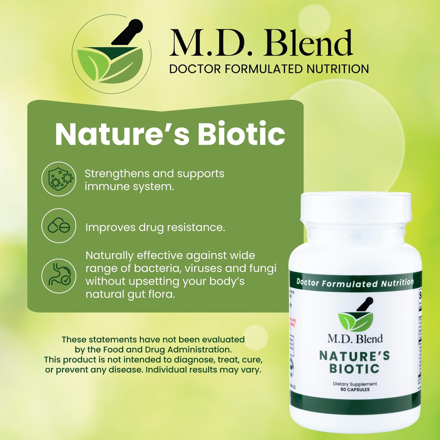 M.D. Blend Berberine Supplement with Oregano & Garlic 180 Capsules