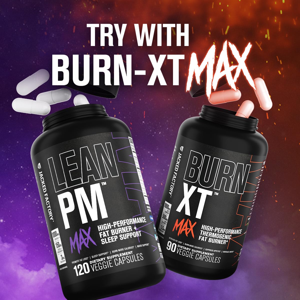 Jacked Factory Lean PM Max Capsule, 120 Count