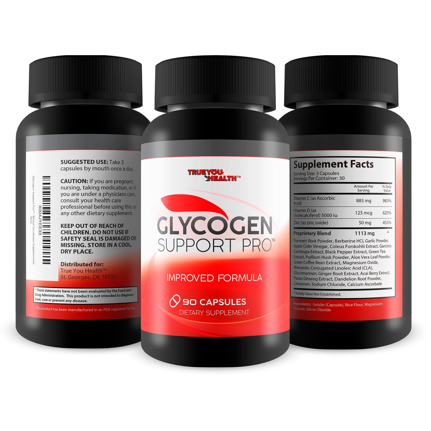 True You Health Glycogen Support Pro Capsules 90 Count