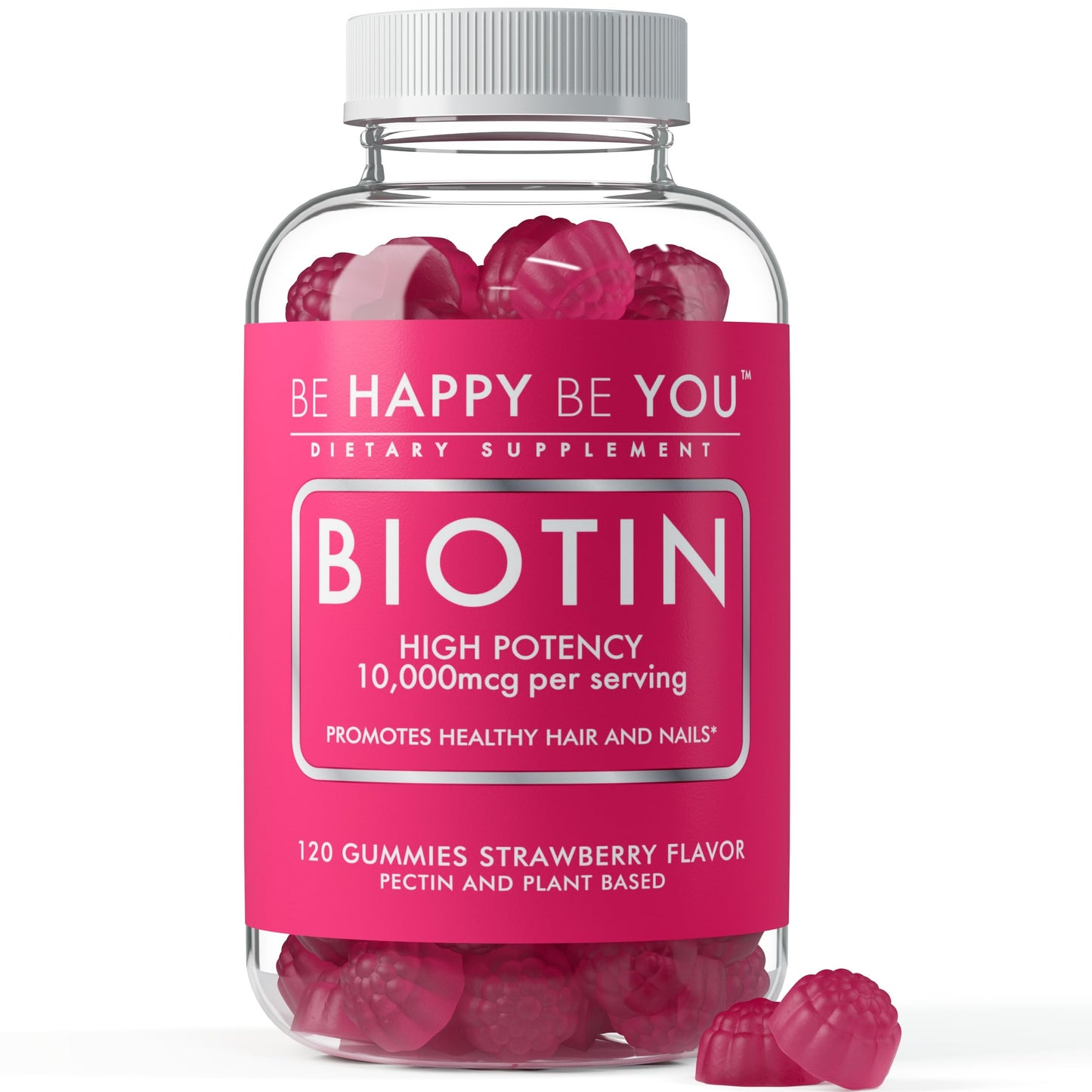 Be Happy Be You Biotin Gummies 10,000mcg, 120 Count
