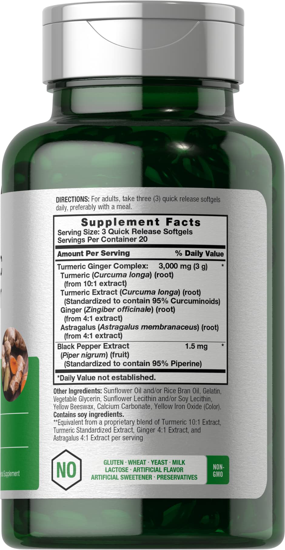 Horbäach Turmeric and Ginger Supplement Softgel Capsules, 60 Count