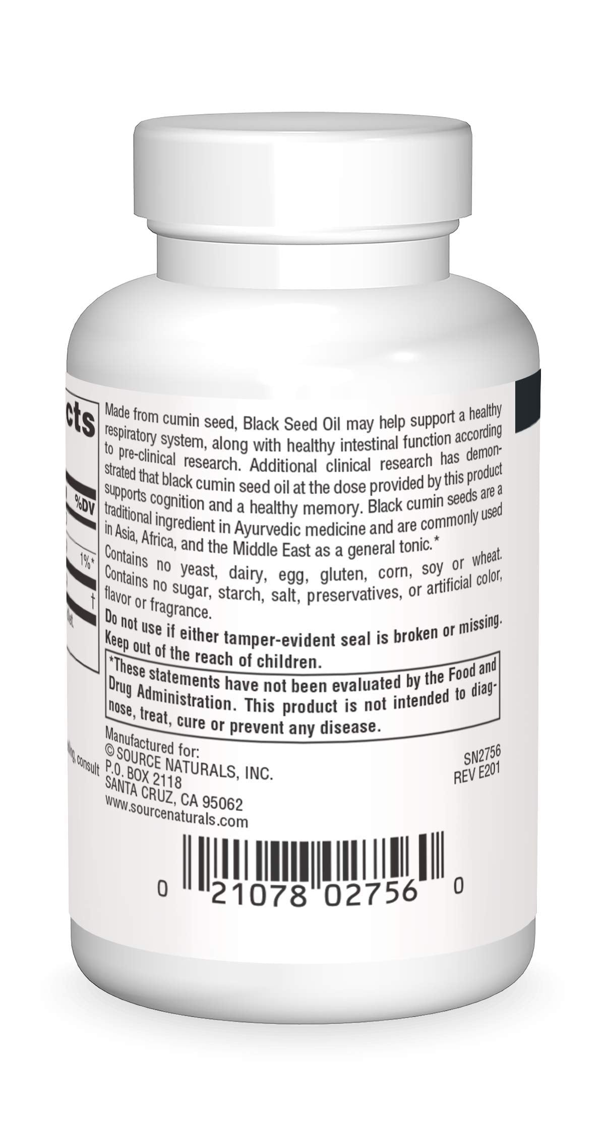 Source Naturals Black Seed Oil for Respritory Support Softgels 60