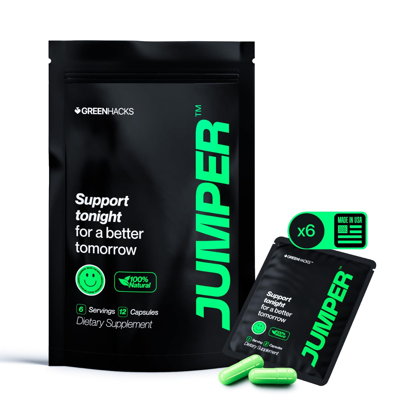 RawHarvest Jumper Hangover Support Liver Support Supplement 6 Capsules