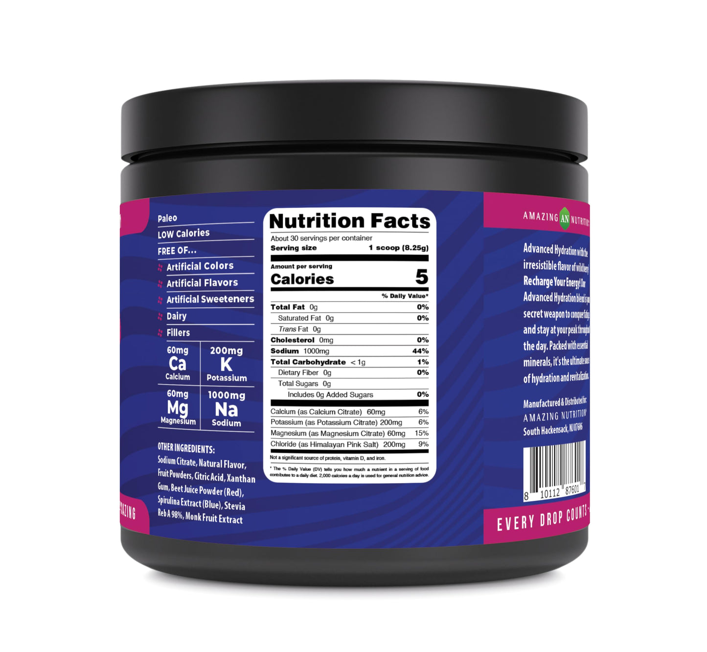 Amazing Nutrition Advanced Hydration Electrolyte Powder 7.5 Ounces