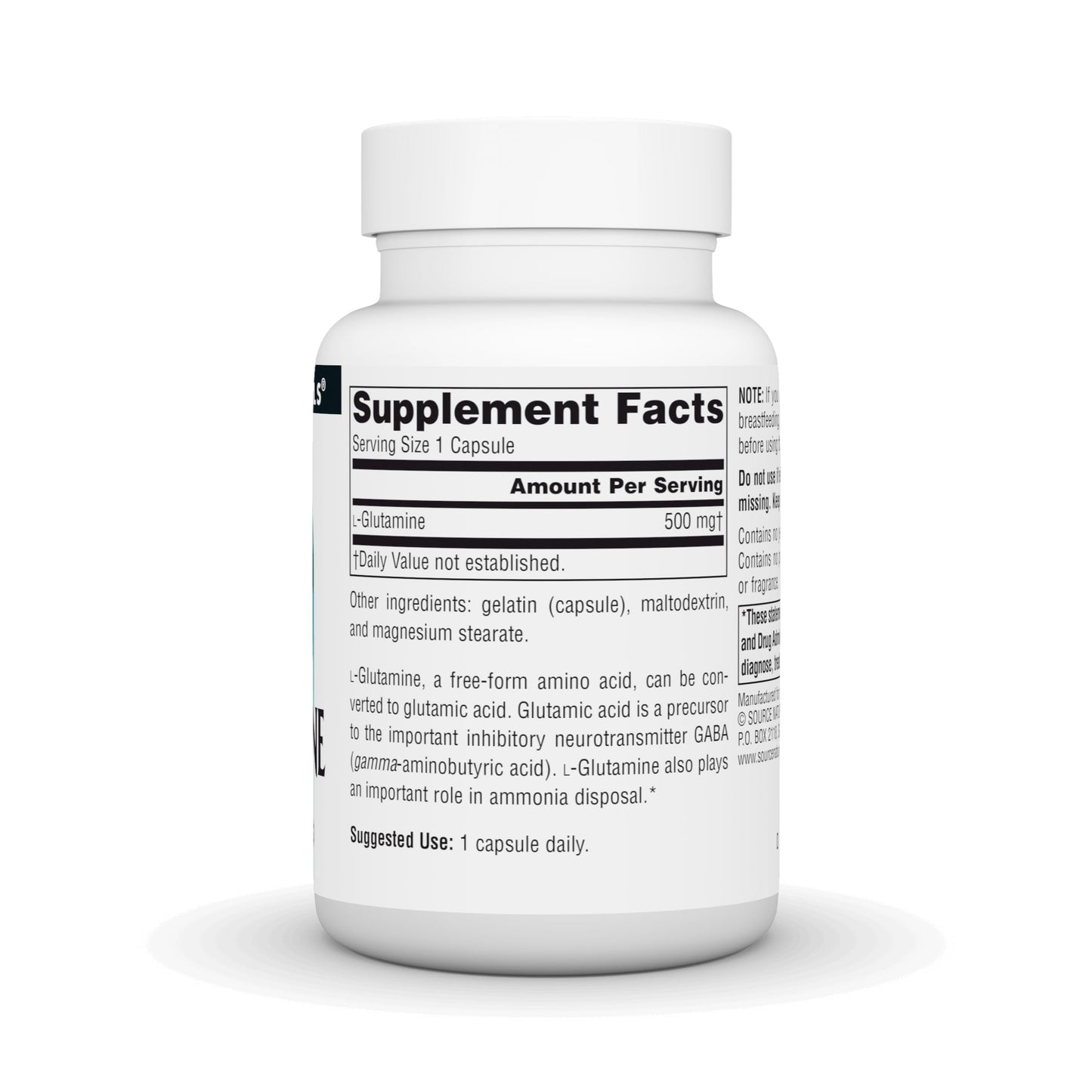 Source Naturals L-Glutamine Capsule, 50 Count