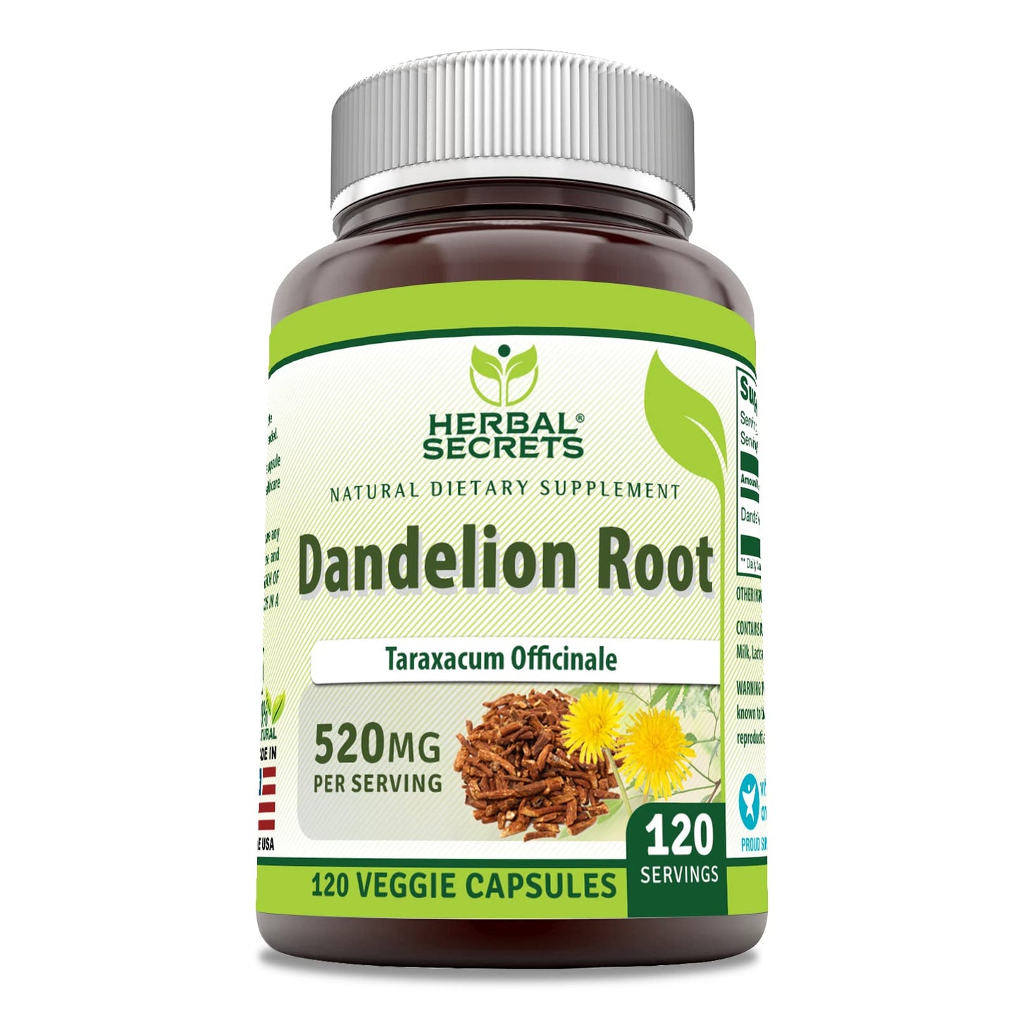 Herbal Secrets Dandelion Root Supplement Capsule 1 Count