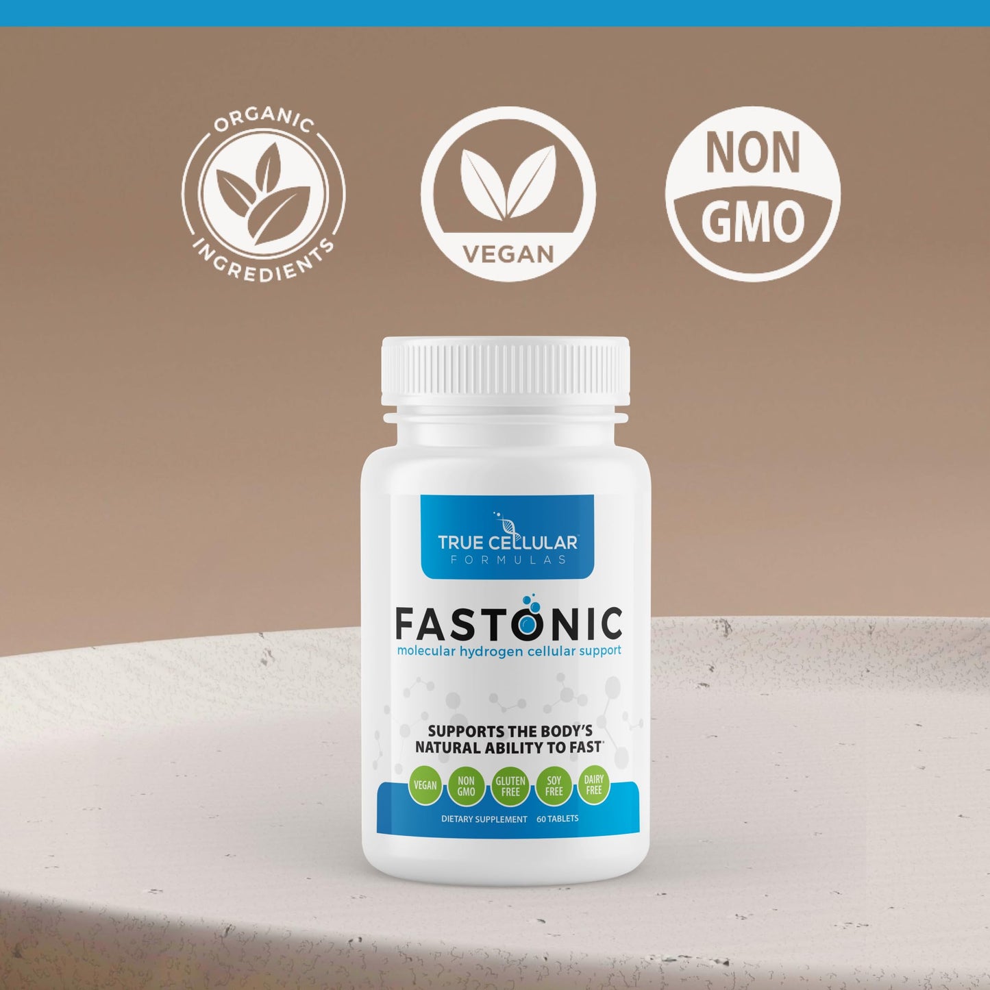 True Cellular Formulas Fastonic Molecular Hydrogen Supplement 60 Tablets