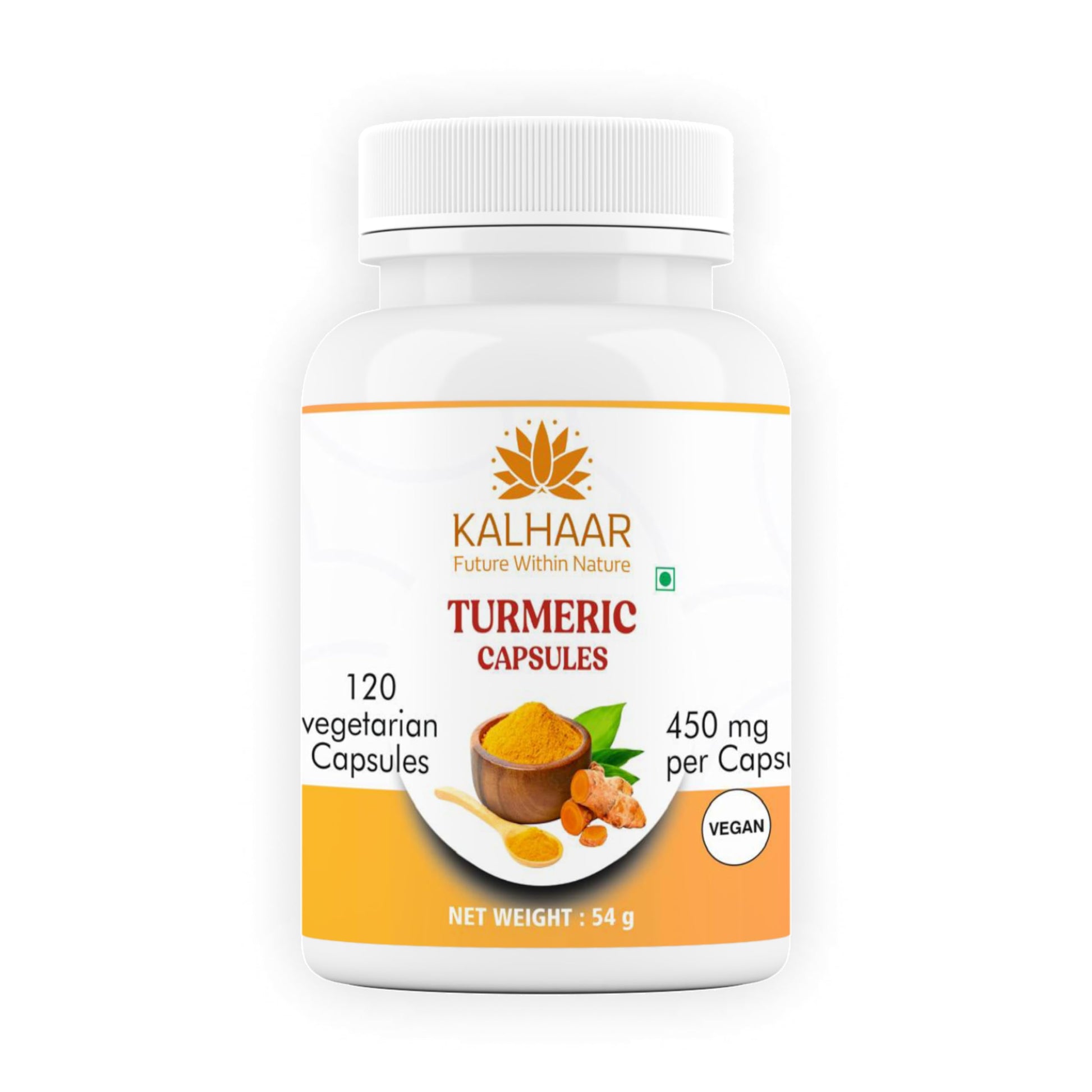 KALHAAR Turmeric Capsules 120 Vegan Capsules