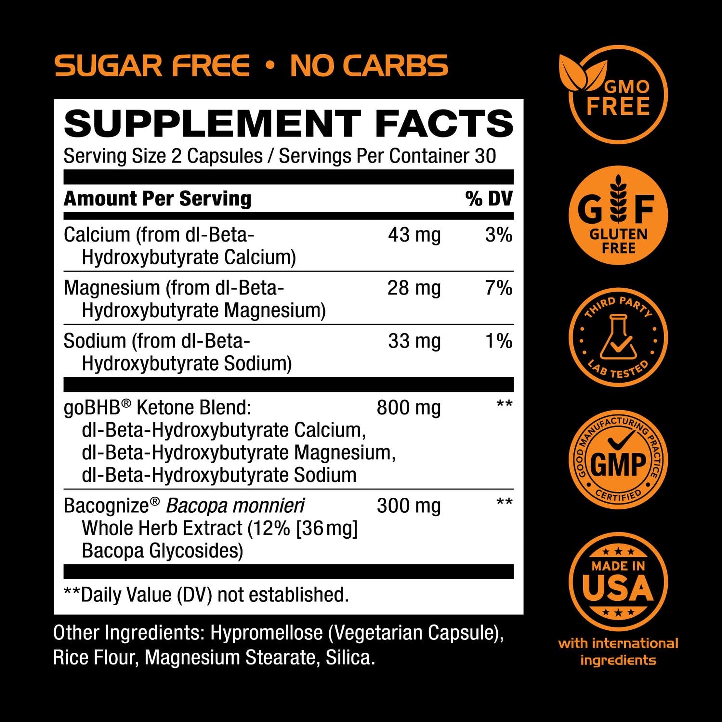 Real Ketones Brain Booster Supplement for Focus Capsule 60 Count