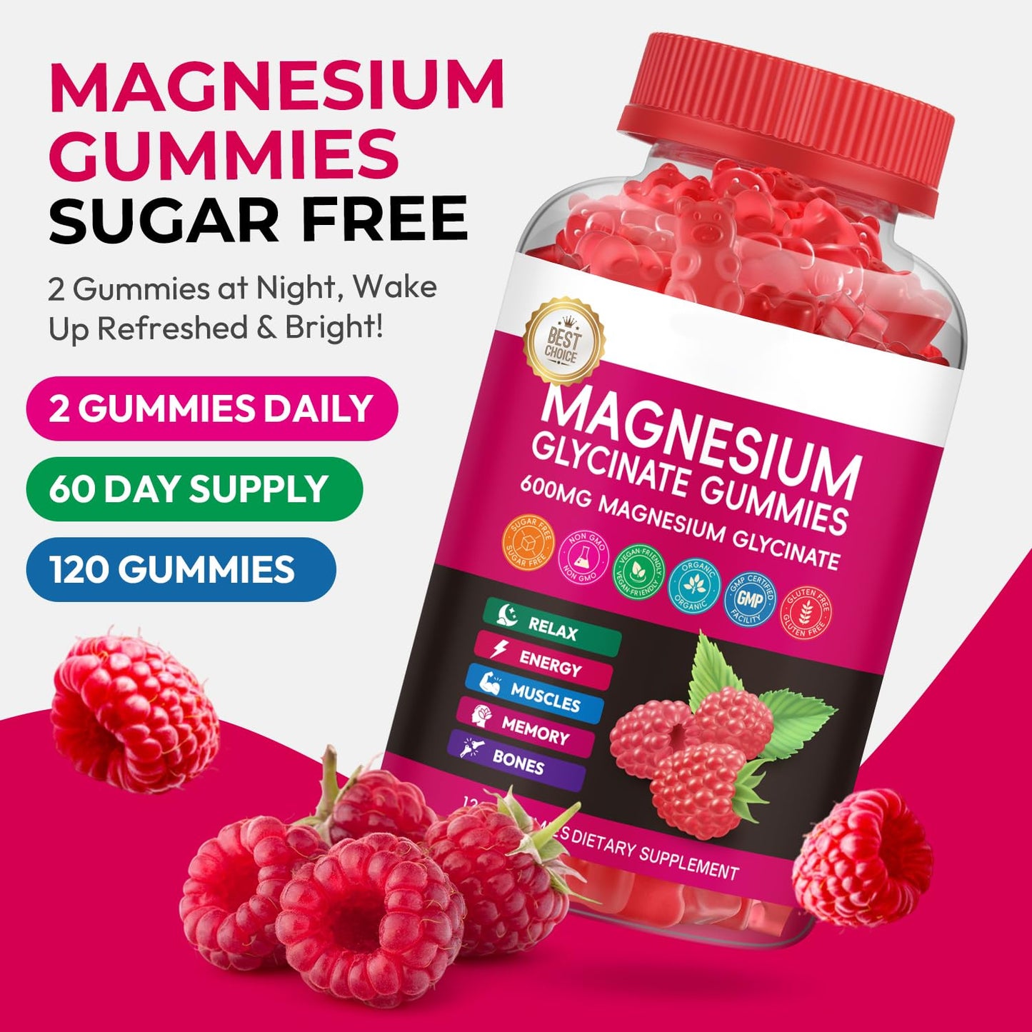 Xytora Magnesium Glycinate Gummies 600mg, 240 Count