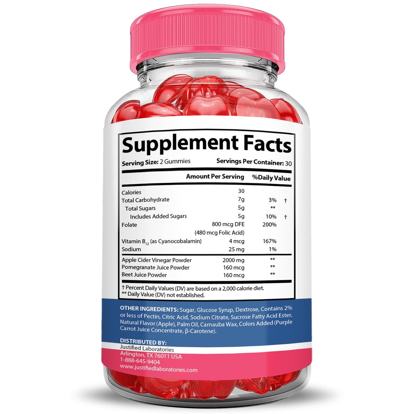 Justified Laboratories Liberty Bites Keto ACV Gummies Extreme 2000MG Gummy 120 Count