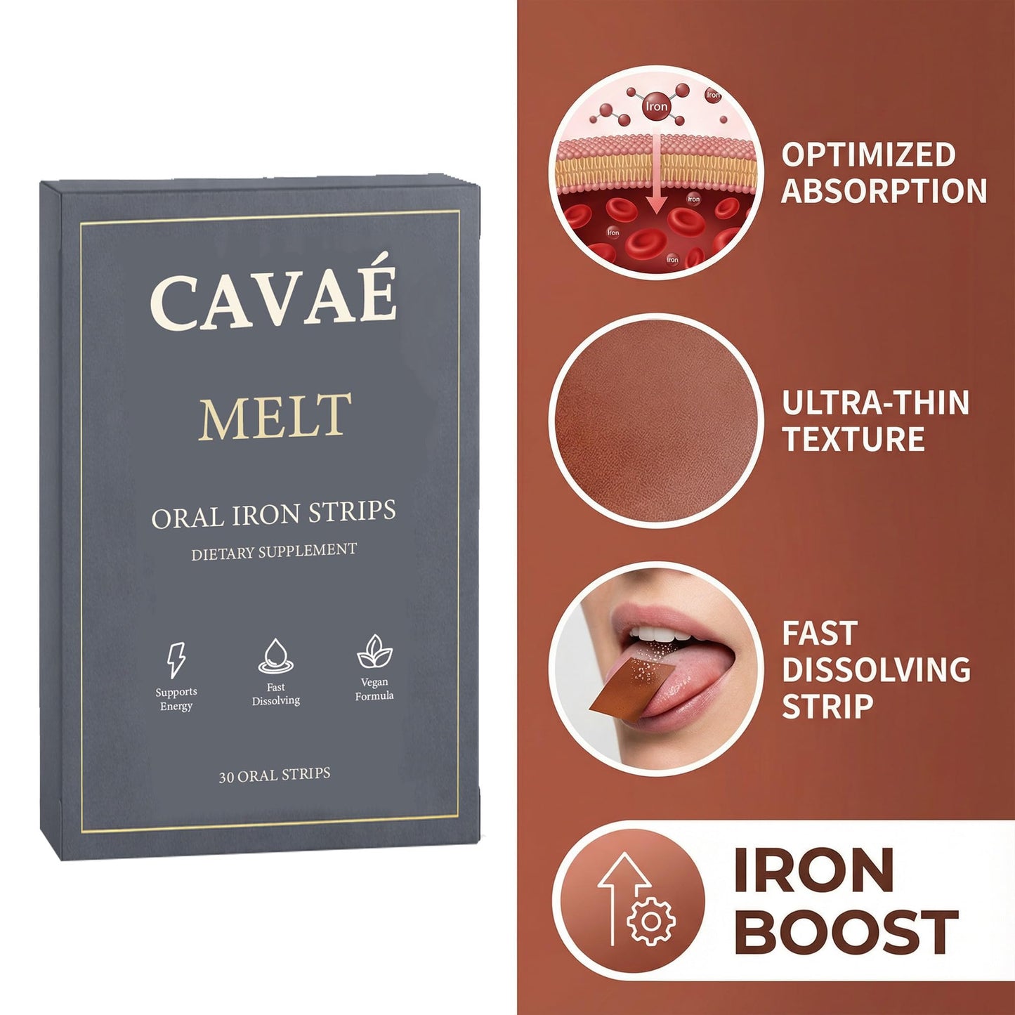 Aultink Cavae Iron Capsule, 19 mg Iron per Capsule, 1 Capsule