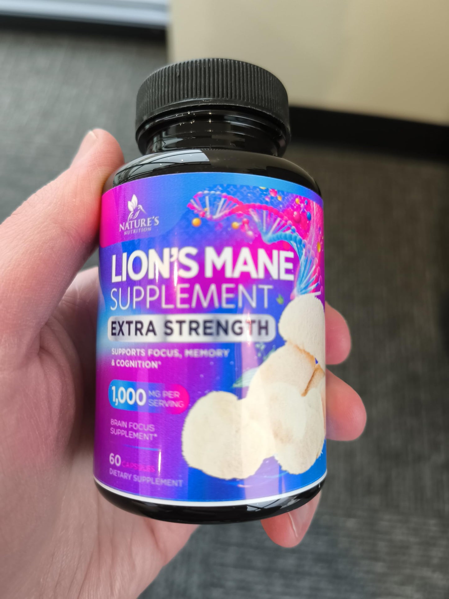Nature's Nutrition Lions Mane Mushroom Capsules 60 Count