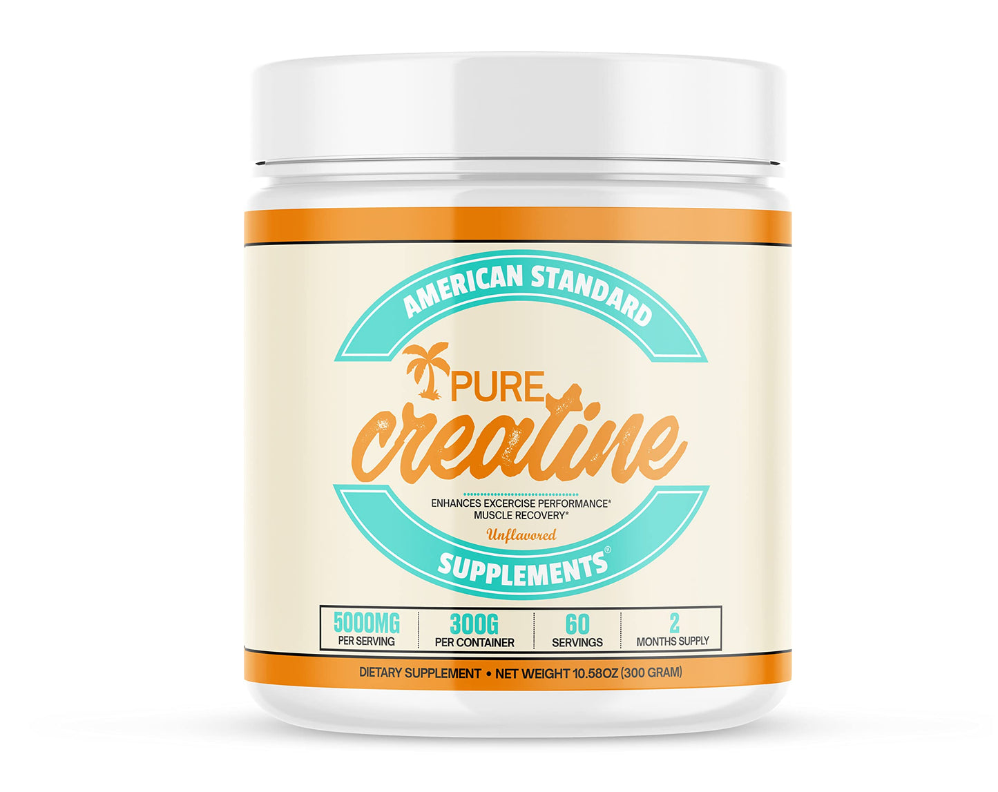 American Standard Supplements Pure Creatine Monohydrate Micronized Powder 60 Servings