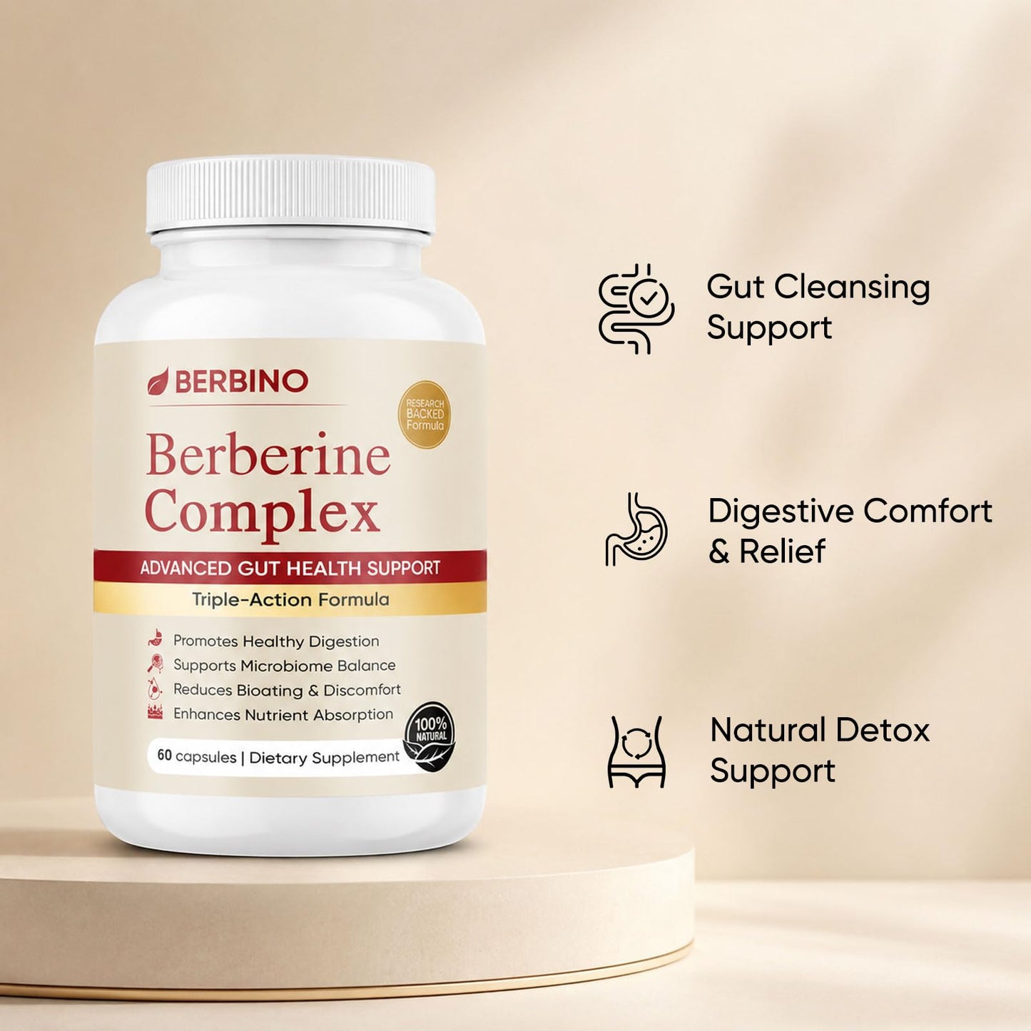 PQYRXA BERBINO Berberine Complex Capsules, 60 Capsules