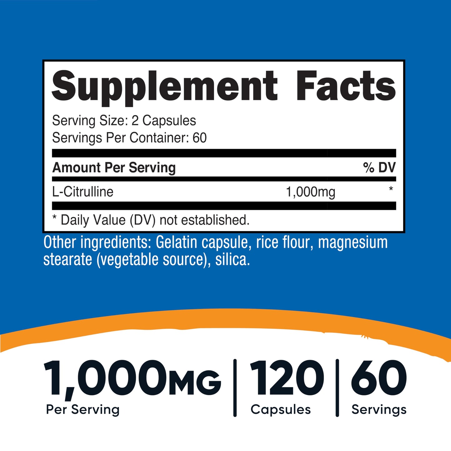 Nutricost L-Citrulline 500mg Capsules, 120 Count