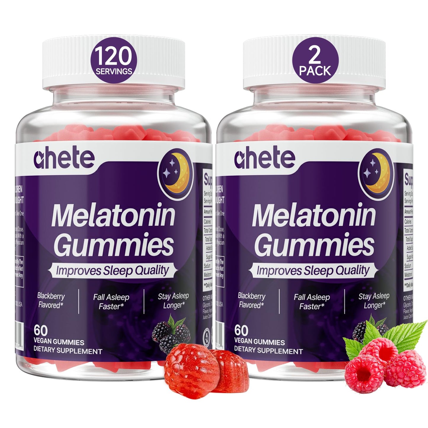 Ahete Melatonin 5mg Gummies, 120 Gummies