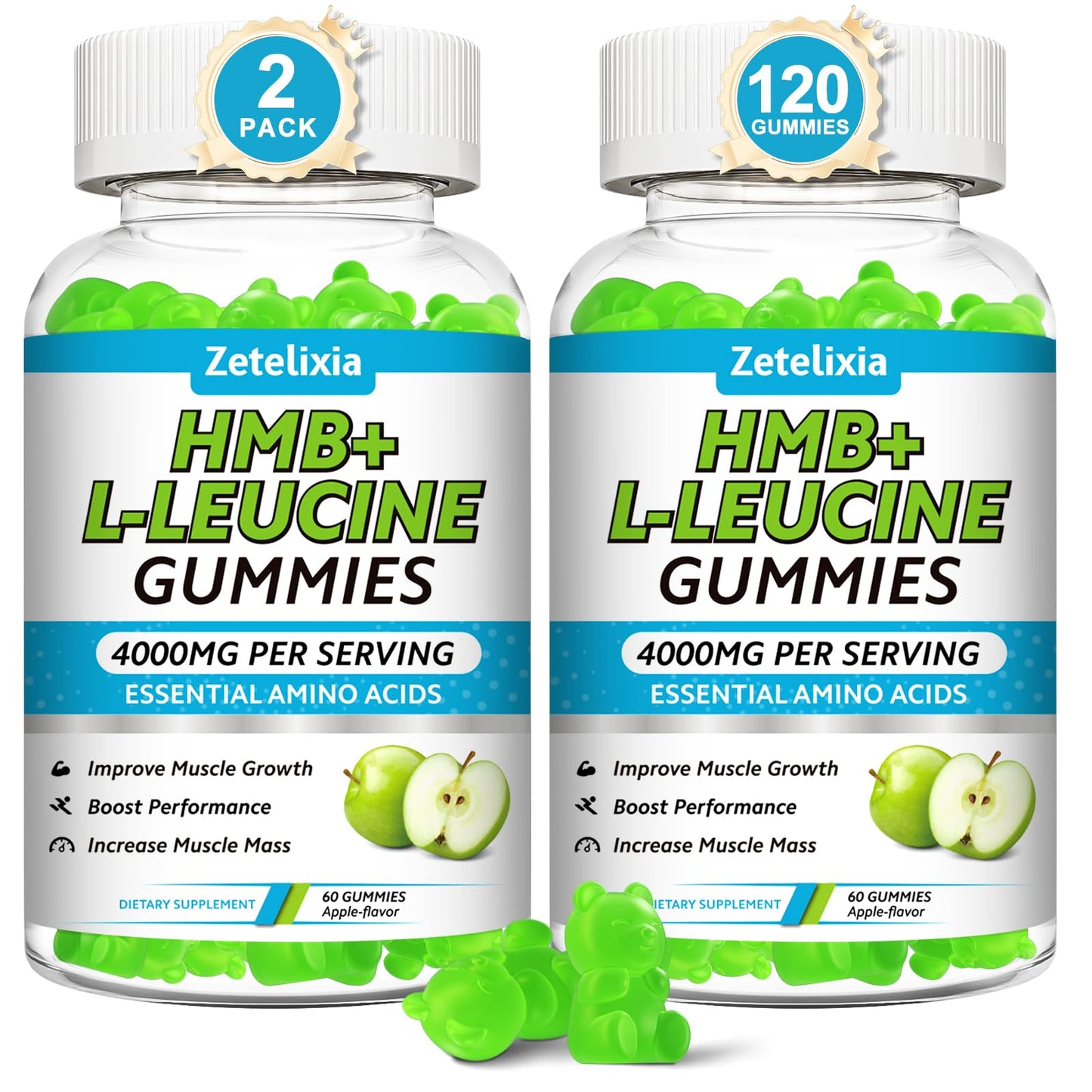 Zetelixia HMB and L-Leucine Gummies, 120 Count