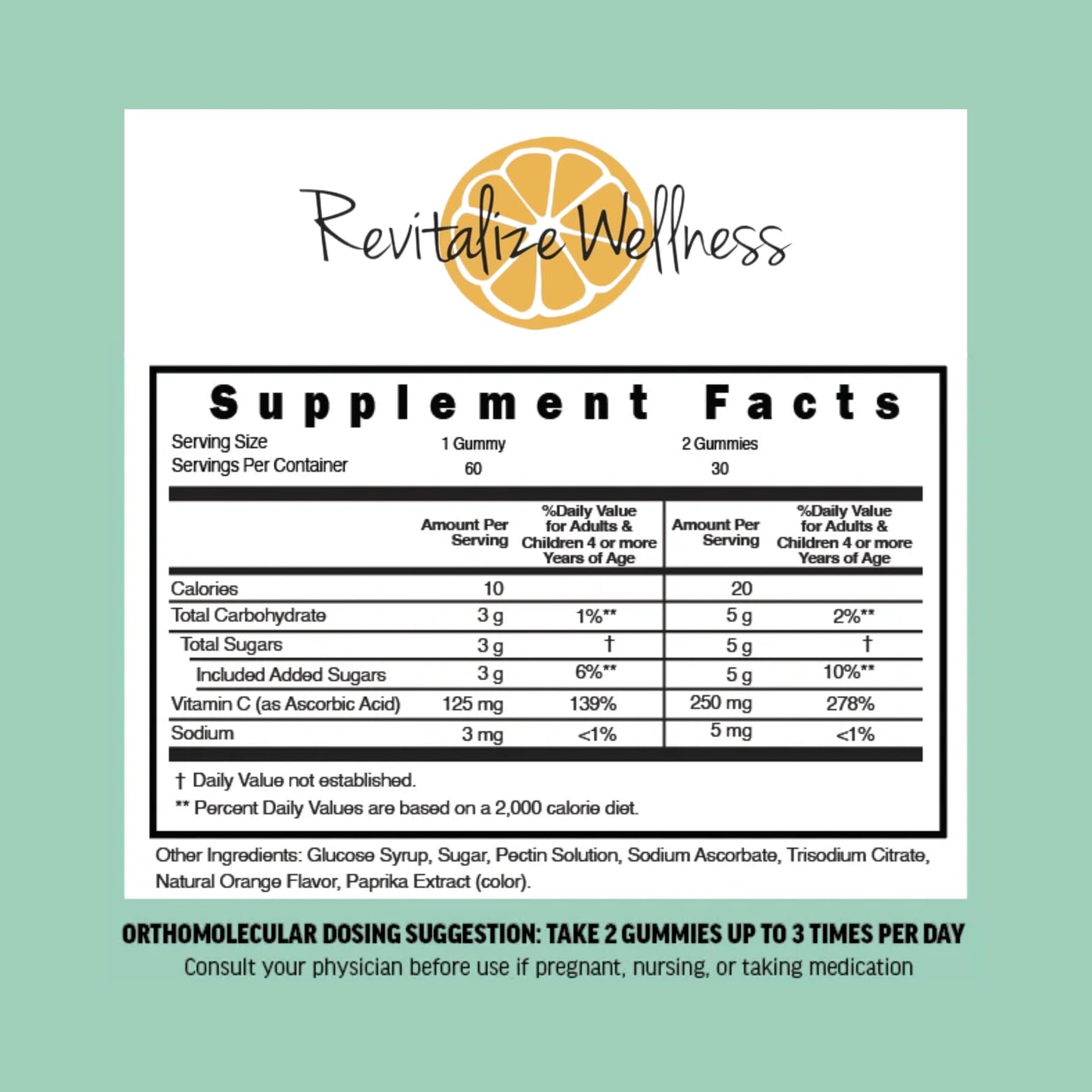 Revitalize Wellness Vitamin C Gummies 60 Count