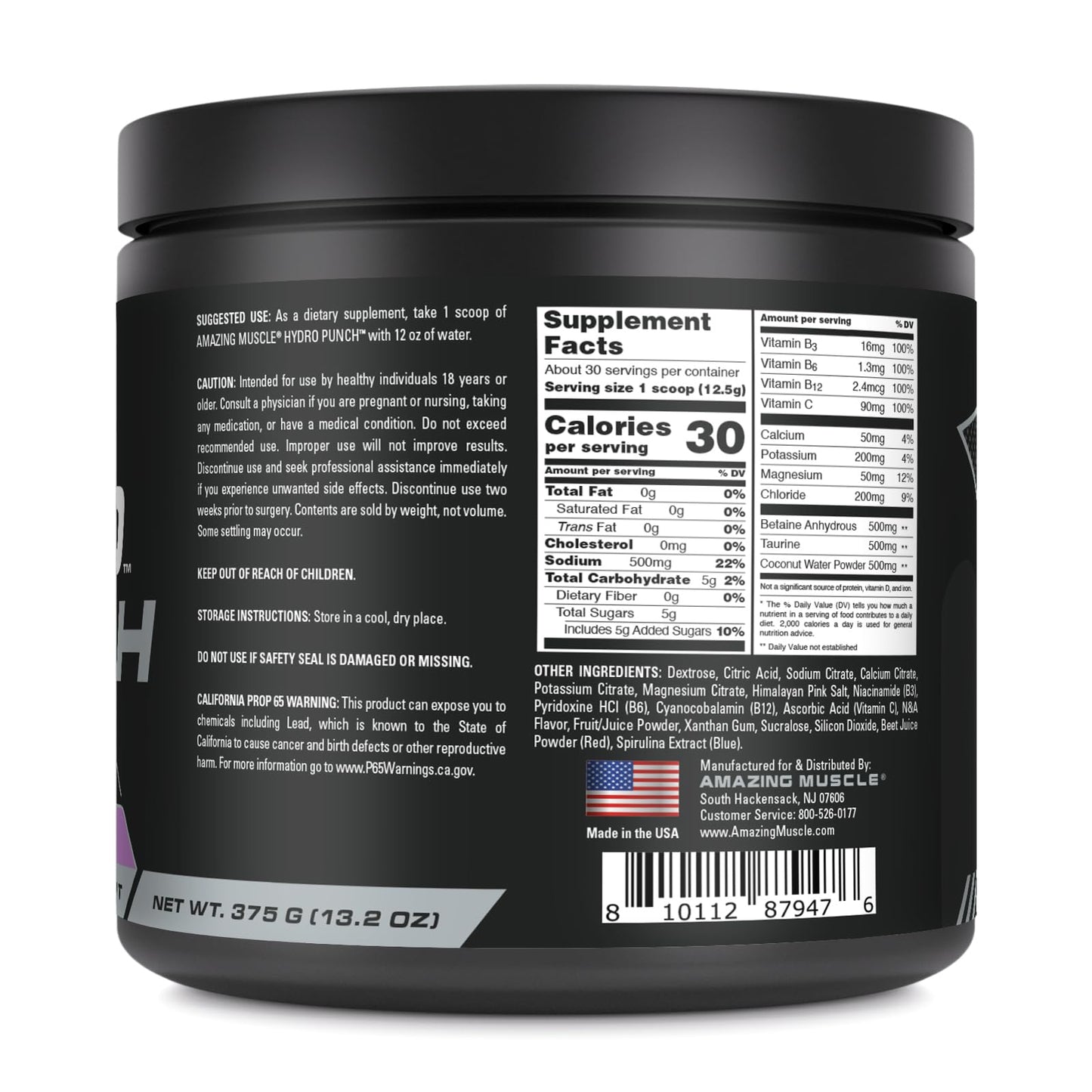 Amazing Muscle Hydro Punch Powder 13 oz