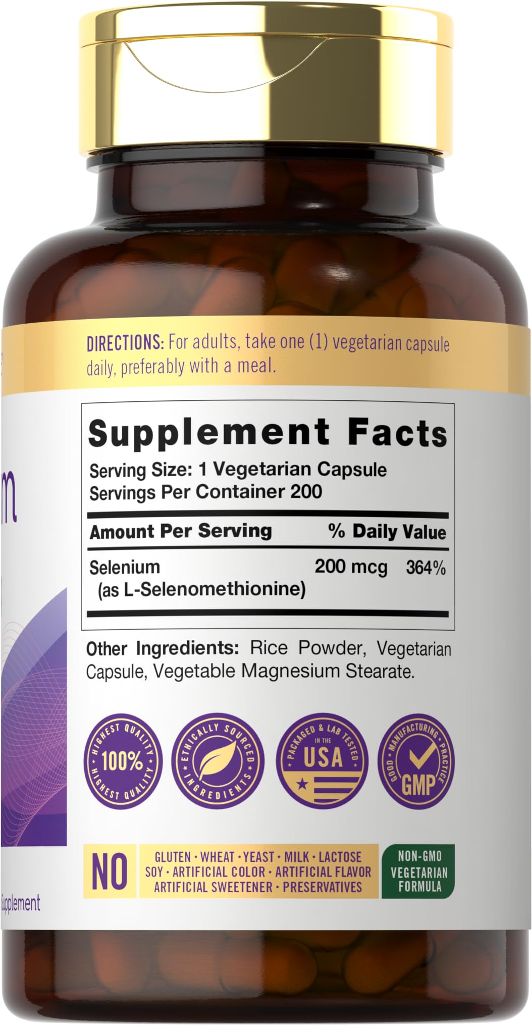 Carlyle Yeast Free Selenium 200 mcg Capsule, 200 Capsules