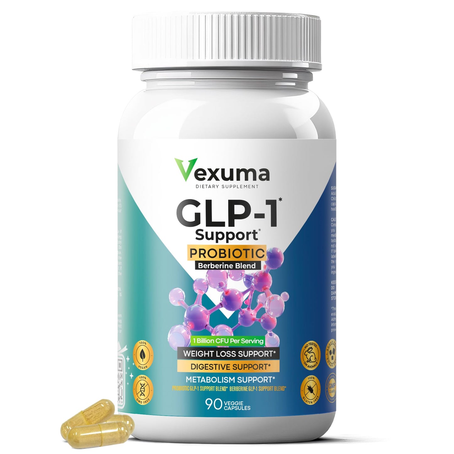 Vexuma GLP-1 Support Probiotic Supplement for Weight Loss 90 Capsules