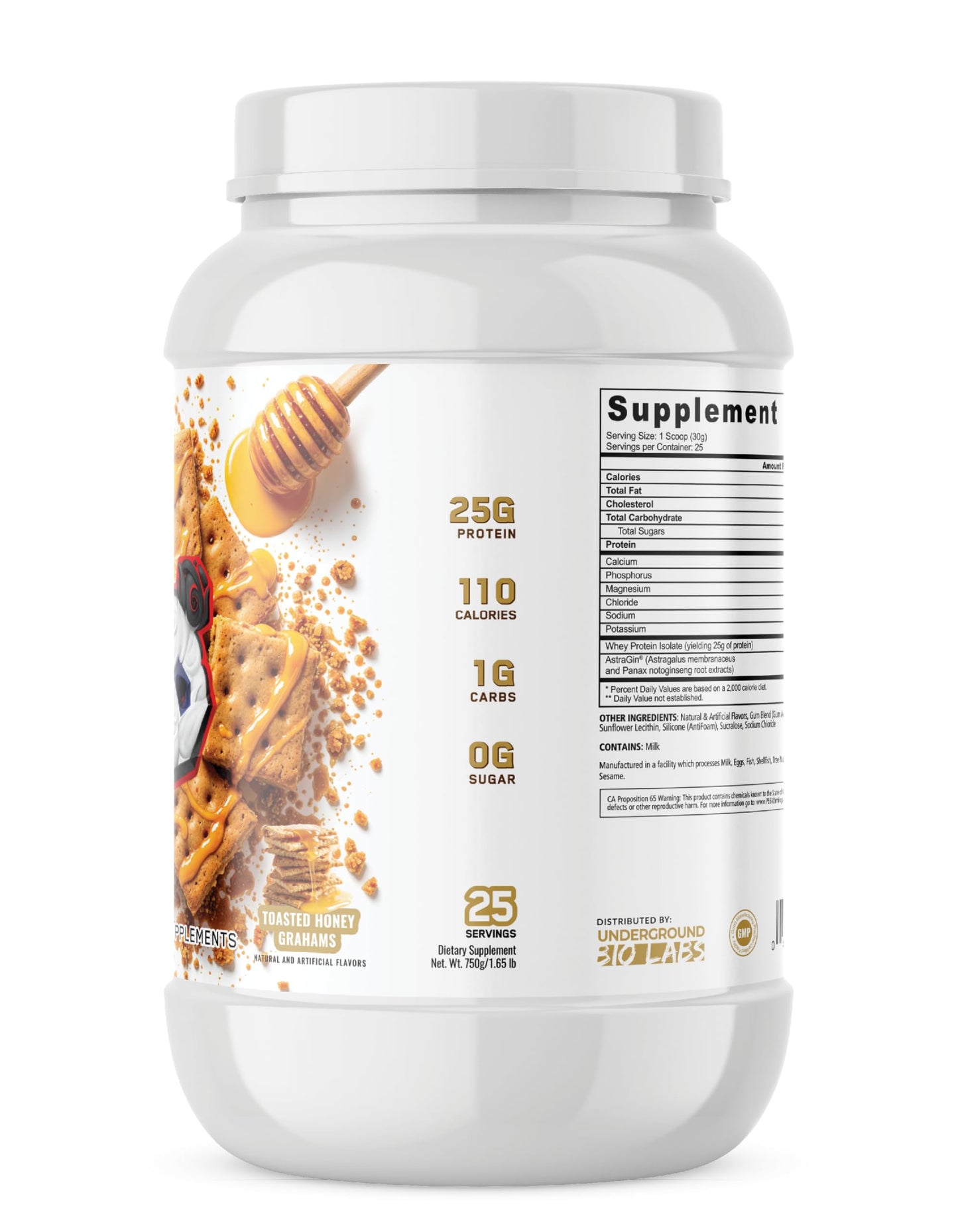 Underground Bio Labs Panda Fuel ISO Whey Protein Toasted Honey Grahams Powder 26.4 Servings