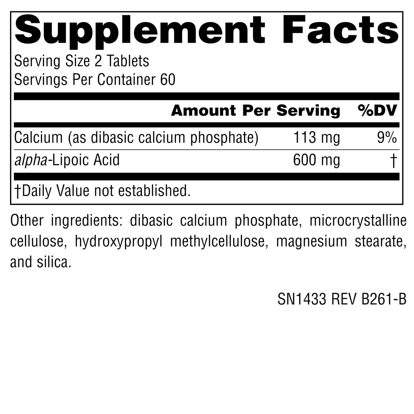 Source Naturals Alpha Lipoic Acid Time Released Antioxidant Protection 120 Tablets