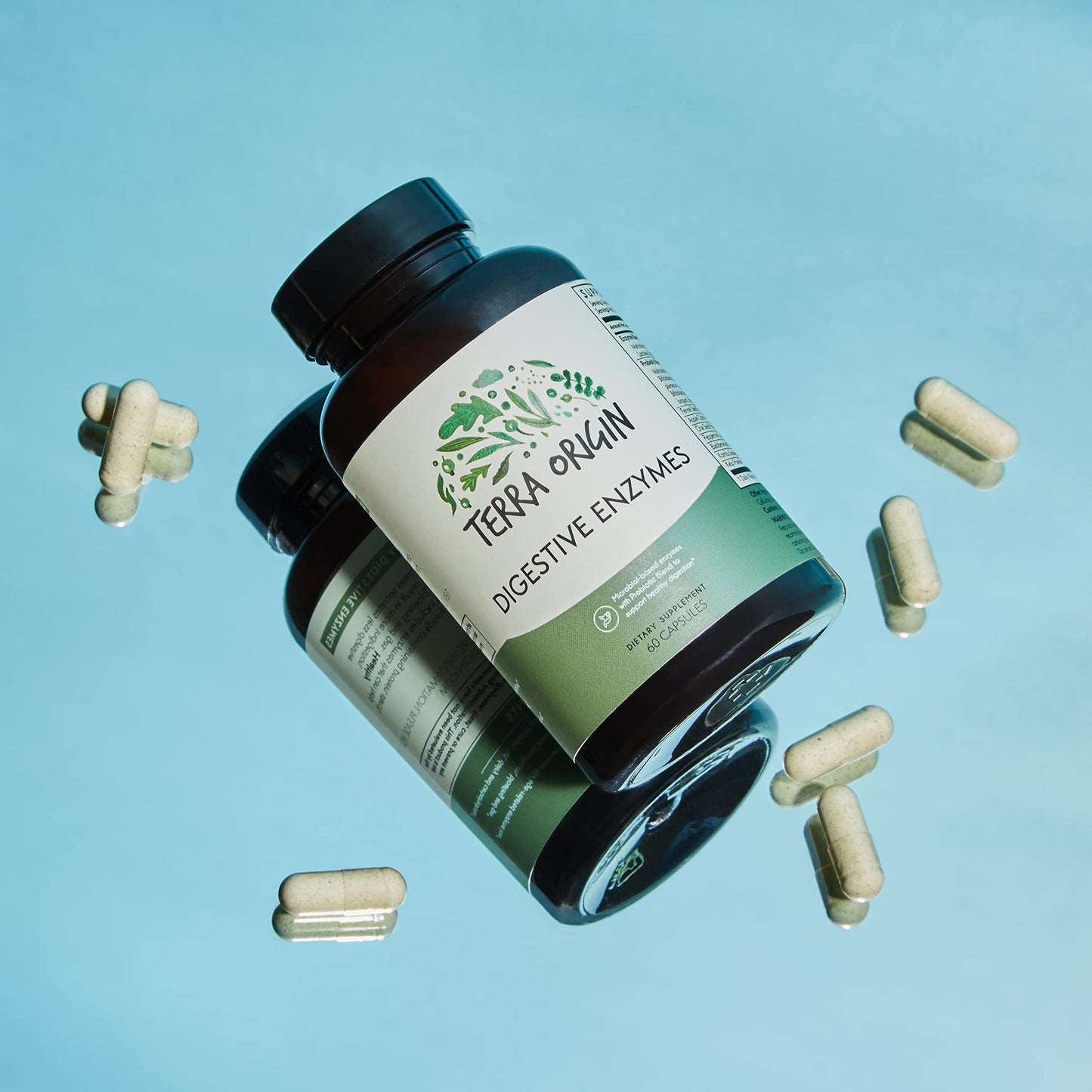 TERRA ORIGIN Digestive Enzymes with Probiotics & Prebiotics, 60 Capsules