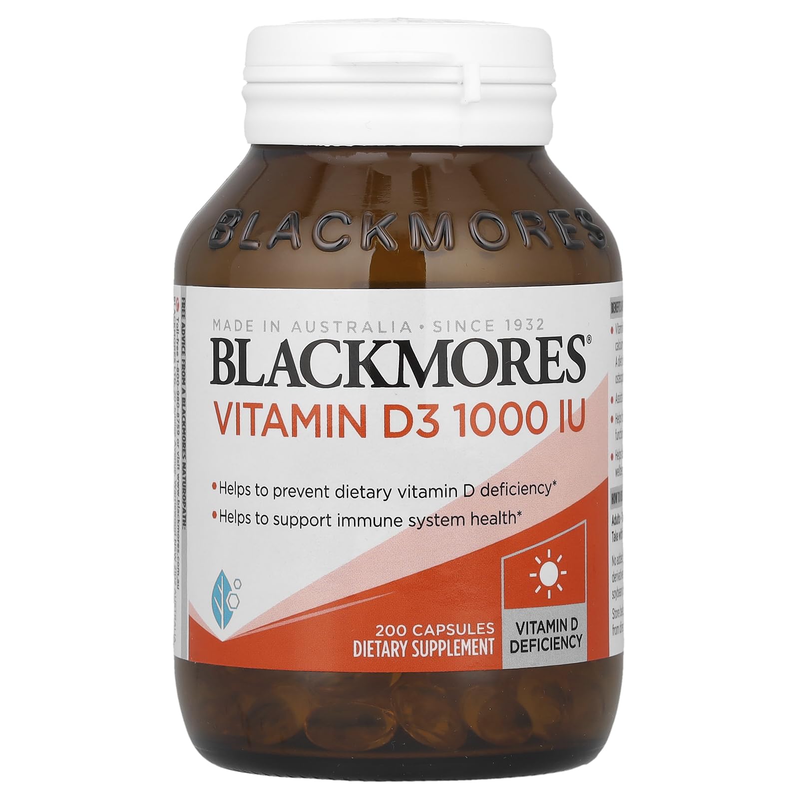 Blackmores Vitamin D3 25 mcg (1,000 IU) 200 Capsules
